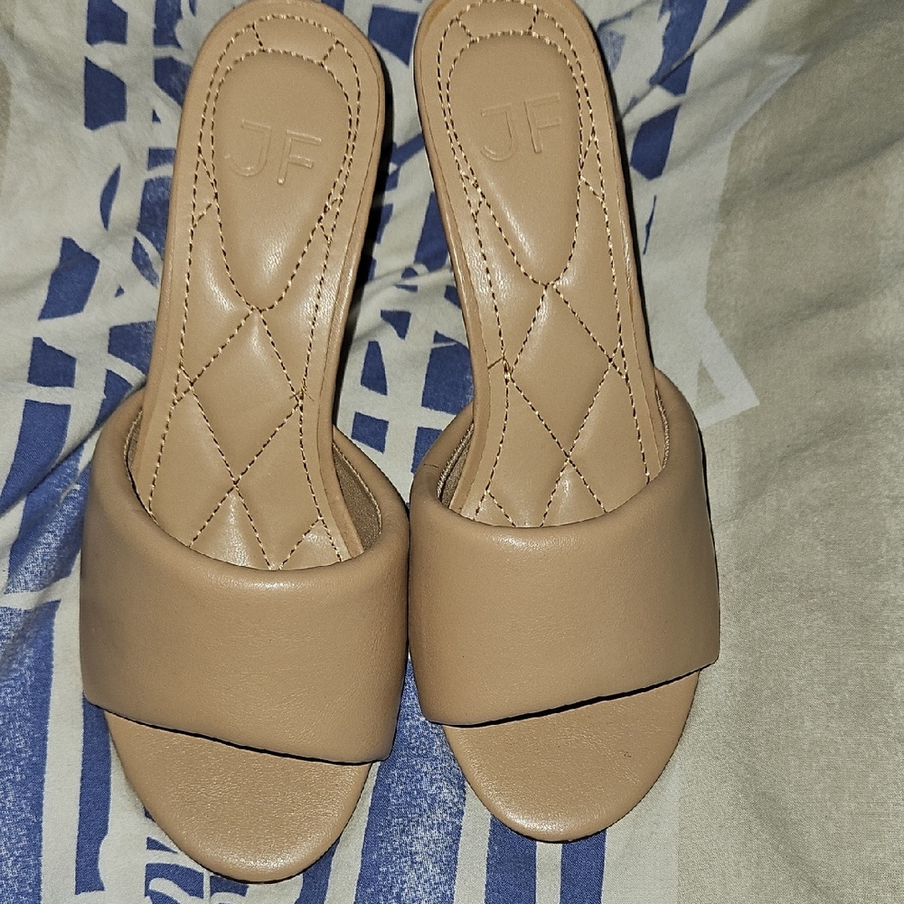 JF Women's Tan Slide Sandals